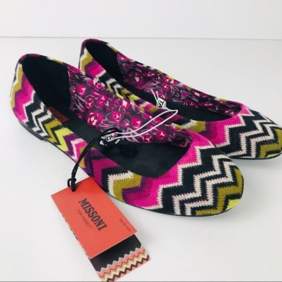 NWT Missoni for Target Ballet Flats Womens Size 7 Zig Zag Iconic Luxury Vibrant - Picture 2 of 10